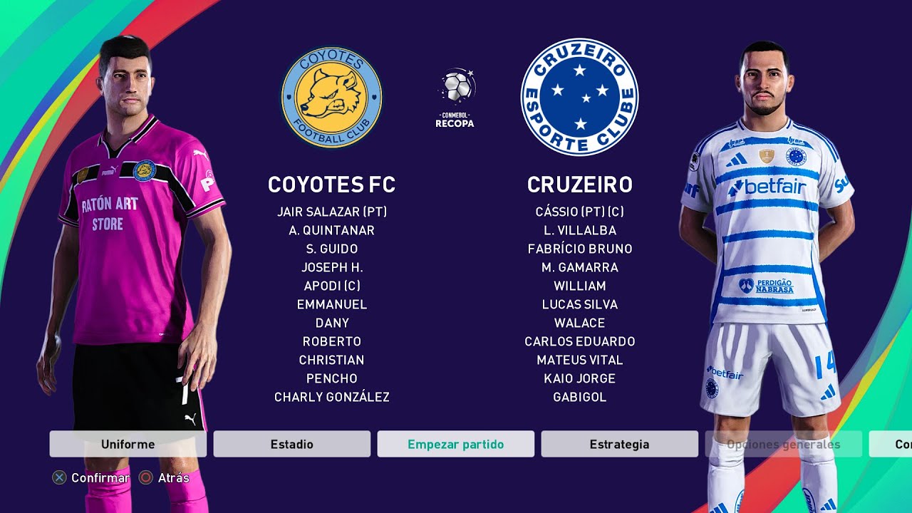 LIGA MASTER: COYOTES VS CRUZEIRO / CONMEBOL RECOPA VUELTA 2025/ PES2021