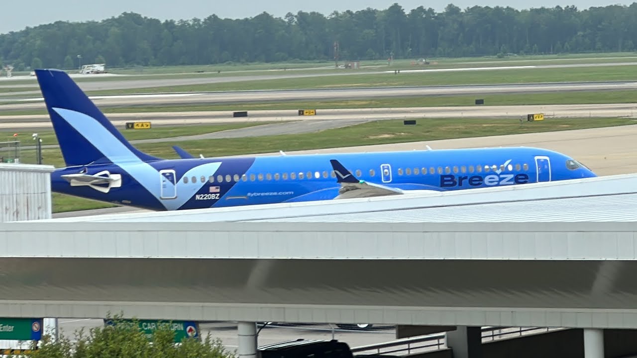 (The Whale of the Skies!) Airbus A220 PW1500 engine whale at Richmond International Airport!