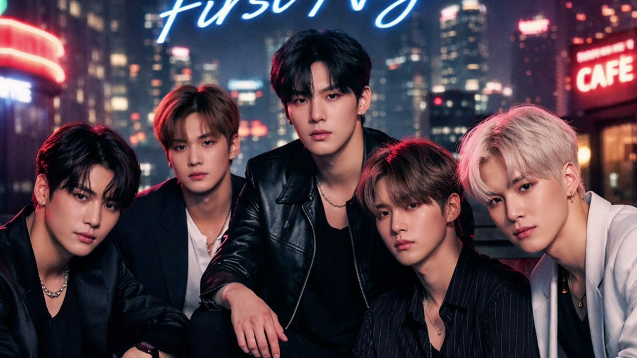 🎶Neon First Night ✨ | AI K-Pop Boy Group 🌌 First Love🎧