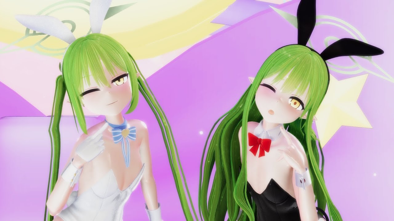 【MMD】バニーのノゾミ＆ヒカリで愛包ダンスホール【紳士向け】