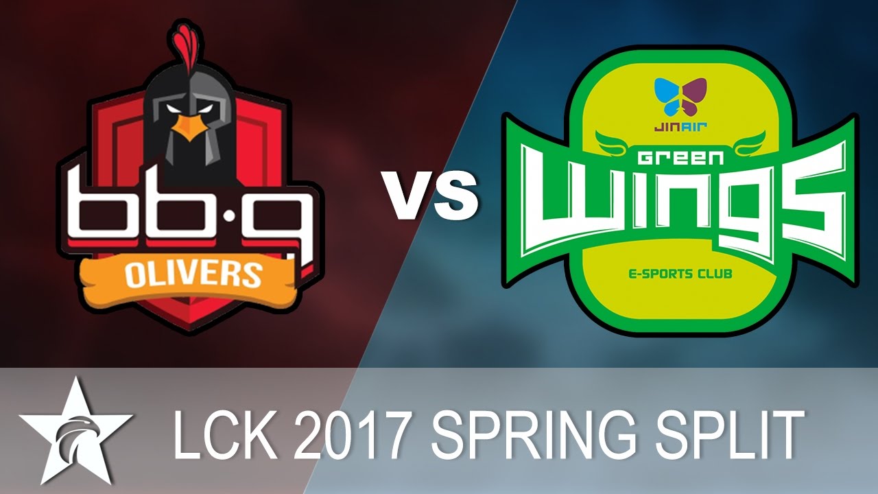BBQ OLIVERS VS JIN AIR GREENWINGS | GAME 1 | LCK 2017 SPRING SPLIT