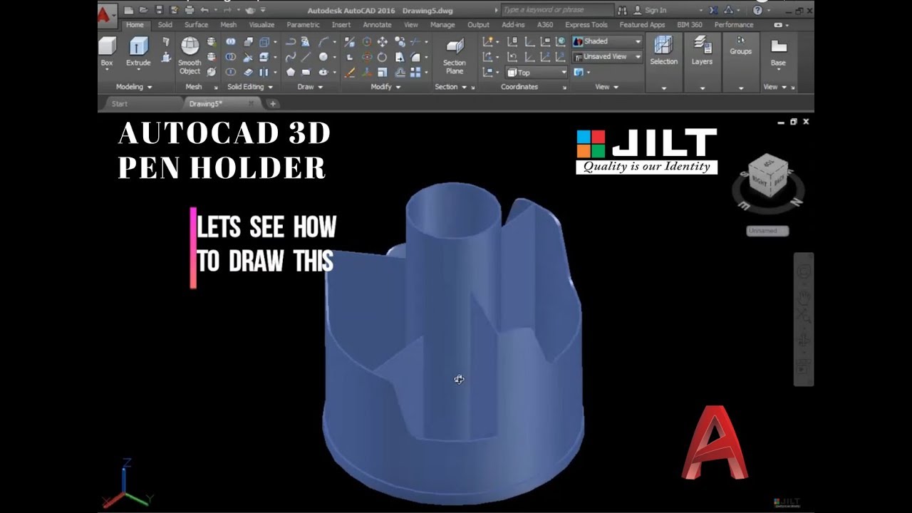 Autocad 3D | Design 1 | Pen Holder