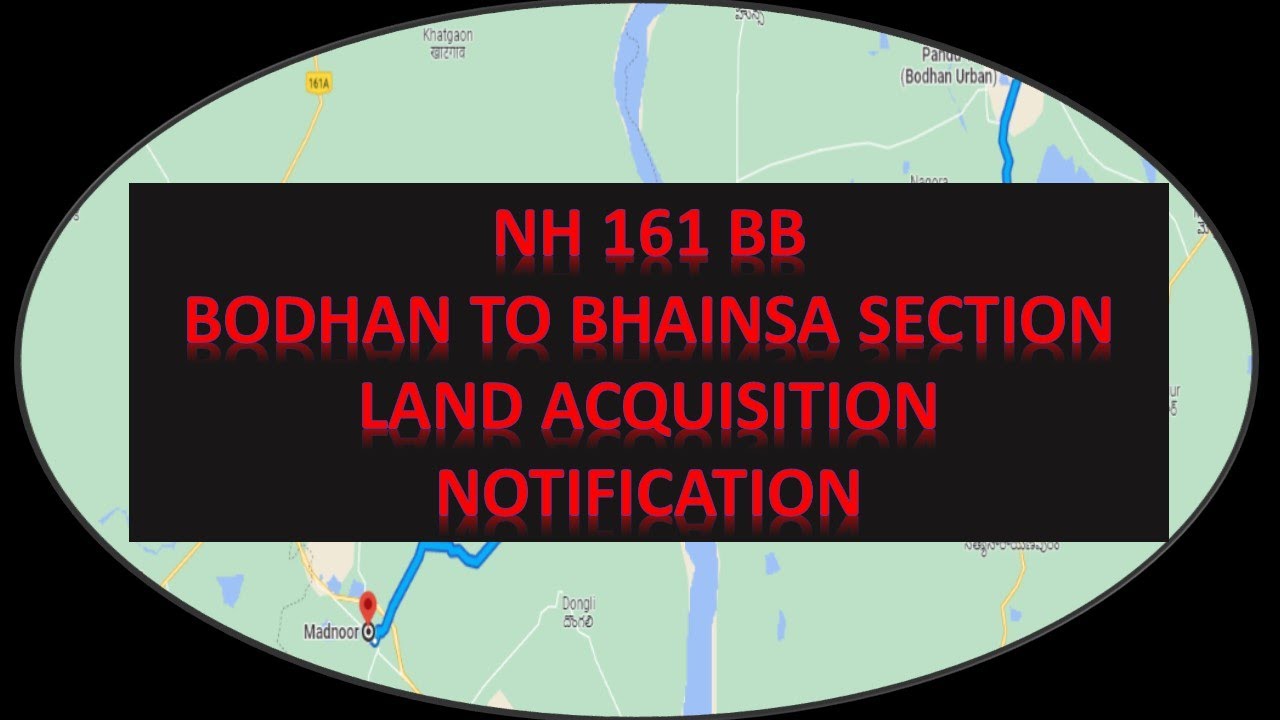 Bodhan to Bhainsa NH 161BB land acquisition notification@JVEdVlog