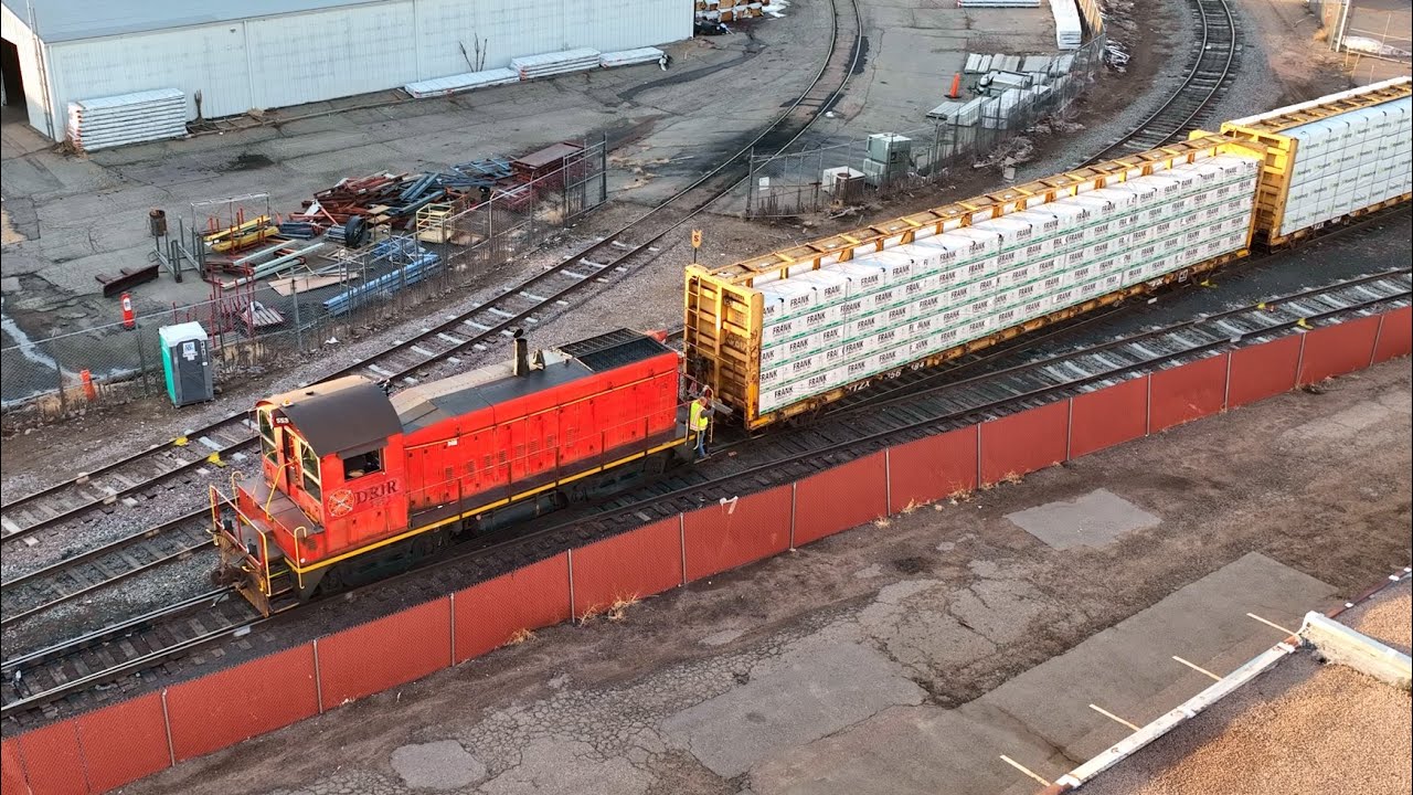 Railfanning the Denver Rock Island Railroad Switching in Commerce City Colorado from a Drone