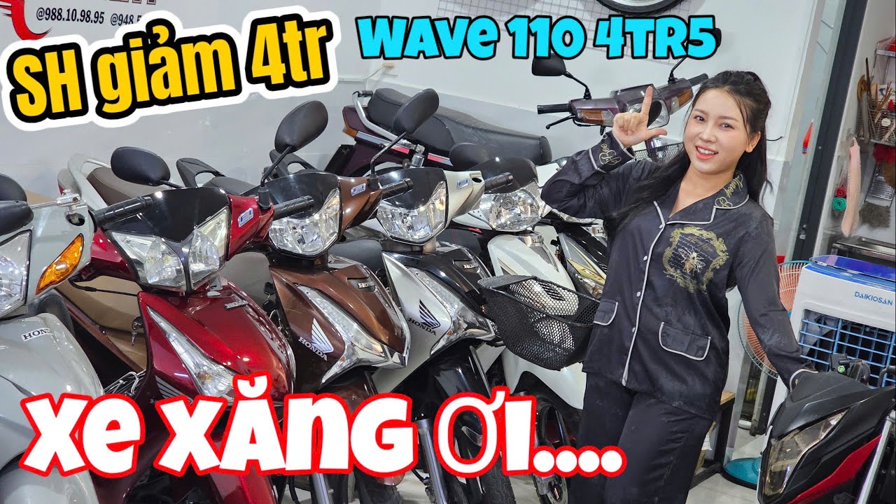 Xe xăng rớt giá? e.Nhung khóc ko thành tiếng xả từng xe Future Fi Vespa AB SH thanh lý gấp có ship