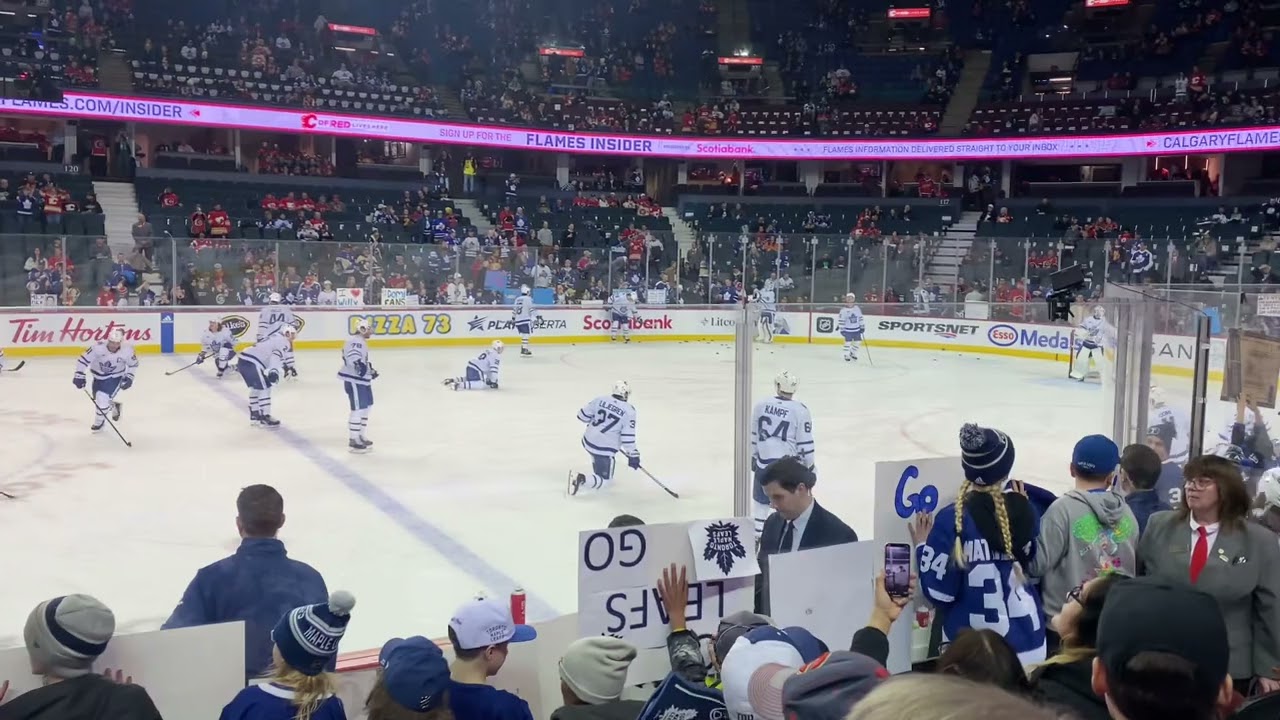Leafs flames warmups