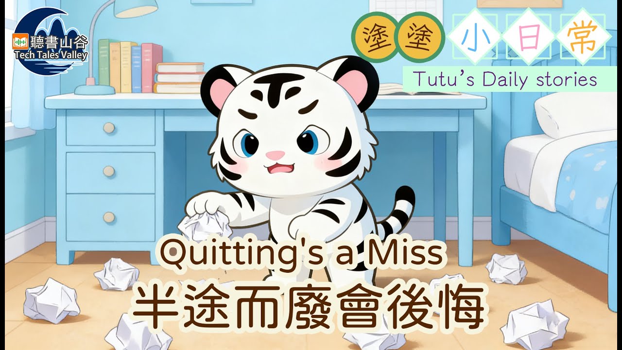 【原創中英兒童故事 | 堅持自我的選擇】Quitting's a Miss-半途而廢會後悔 #幼兒睡前故事有聲書 #聽故事學英文 #聽故事學中文 #bedtimestories