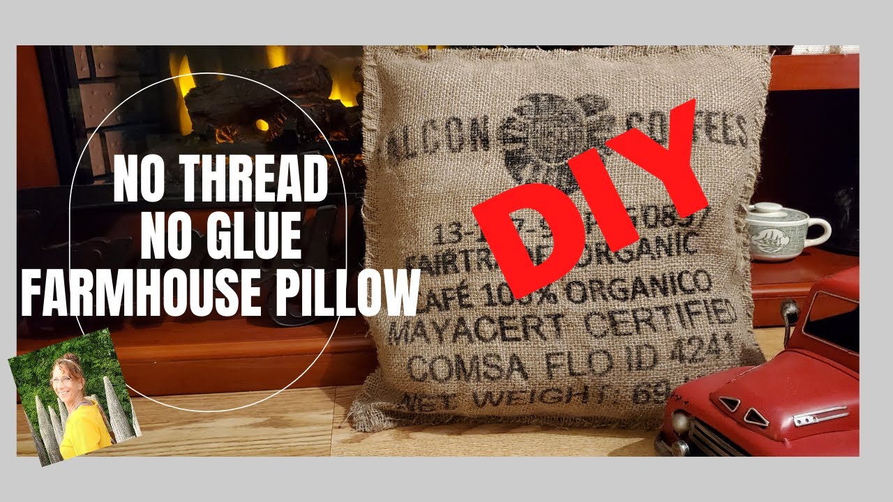 NO THREAD SEW Burlap Sack Pillow | Very Easy DIY GREAT CRAFTS FOR THE KIDS RAINY DAY FUN