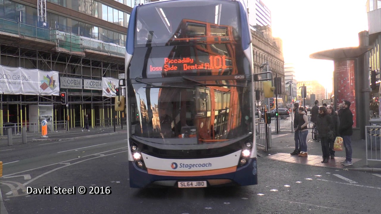 Manchester Buses and Trams at Piccadilly - December 2016