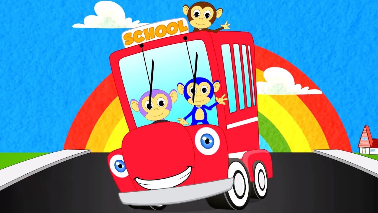Wheels On The Bus Go Round And Round, Preschool Rhymes for Kids