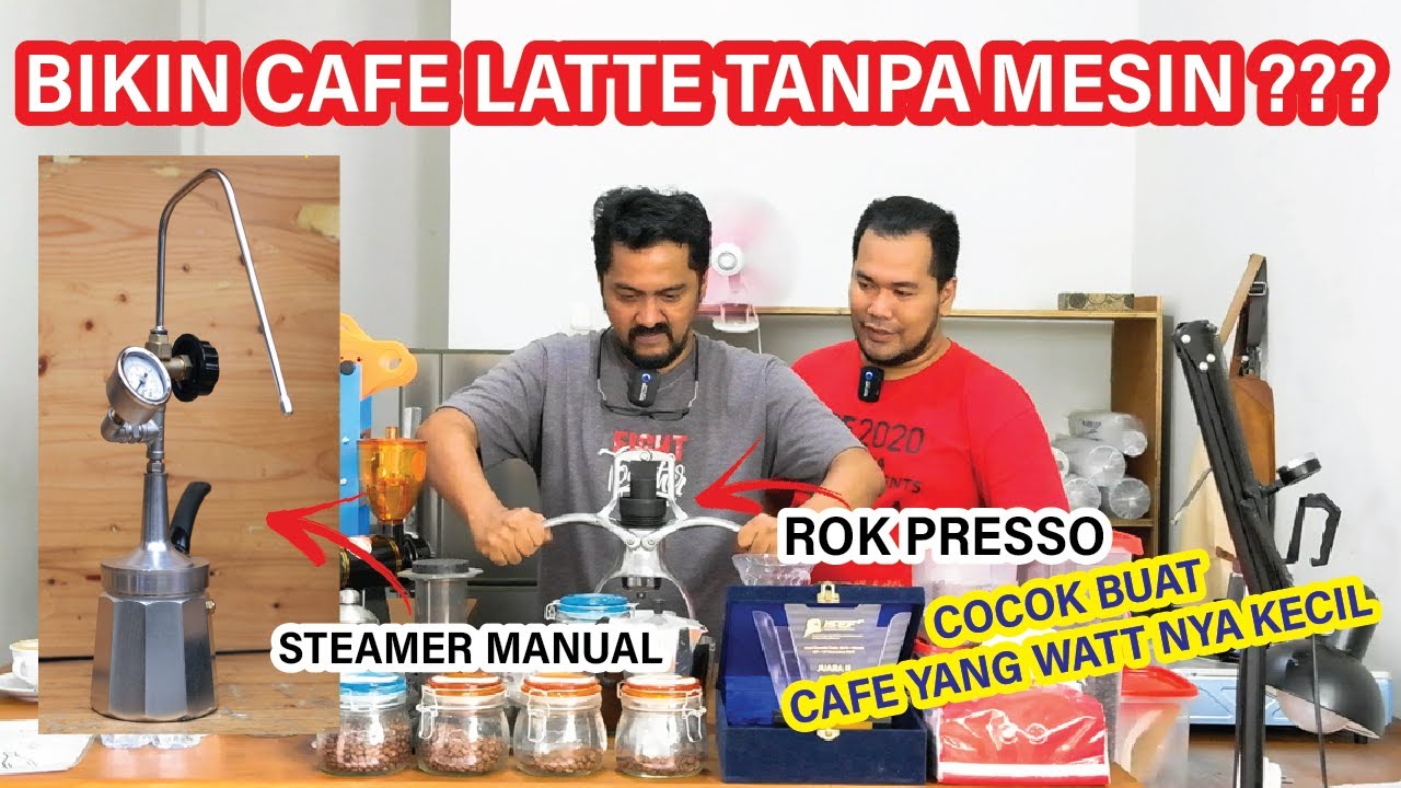 cara menggunakan ROK Presso dan RED STEAMER - untuk coffee latte