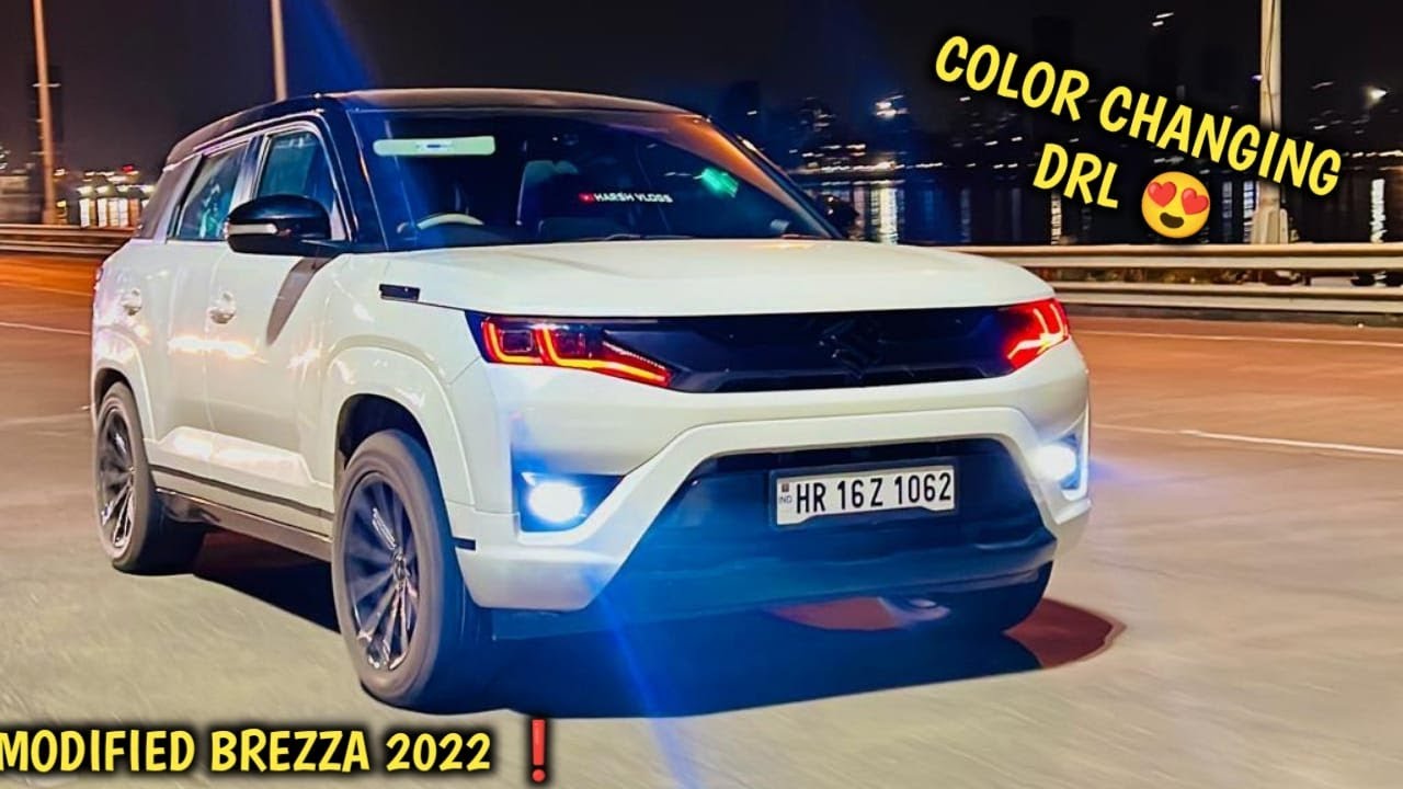 MY BREZZA 2022 GOT NEW COLOR CHANGING DRL 😍 NEW BREZZA MODIFIED TO DEVIL LOOK 😍 अब केहर मचा रही है 🙀