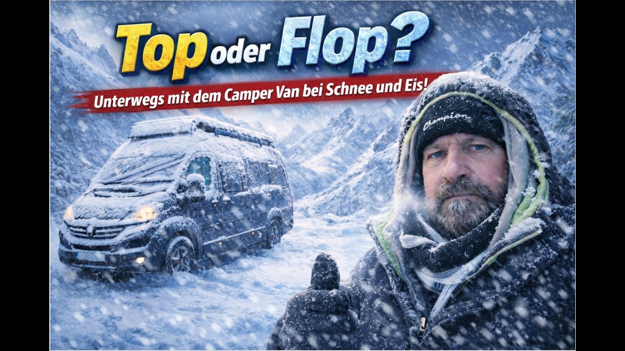 Top oder Flop 🥶🥶🥶 Unterwegs mit dem Camper Van bei Eis und Schnee im Hochschwarzwald #Camping #Viral