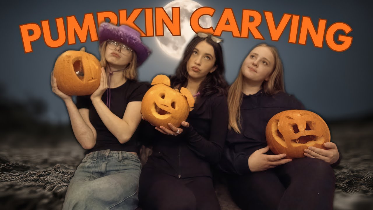 Young Sisters CARVE PUMPKINS
