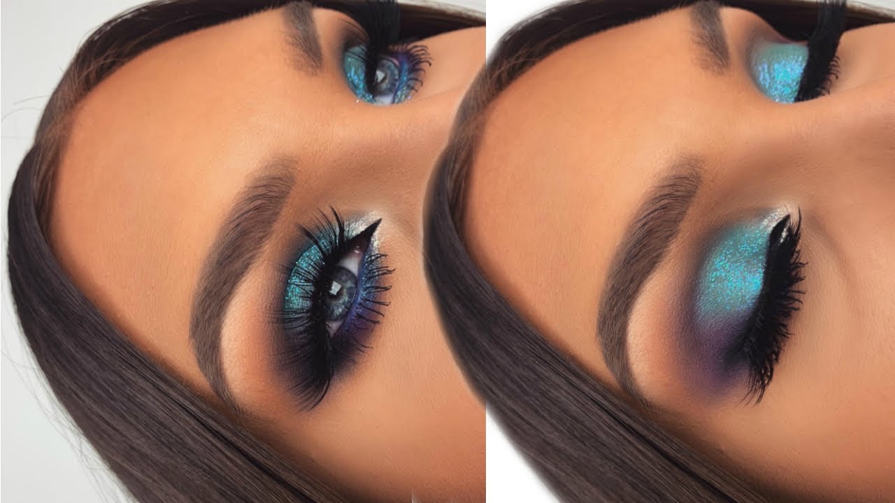 Glittery Blue Smokey Eyes Using ABH x Amrezy Eyeshadow Palette