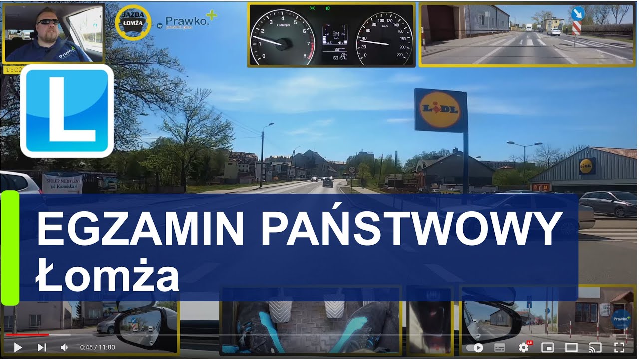Trasa egzaminacyjna w Łomży. Zobacz nagranie przebiegu egzaminu państwowego.