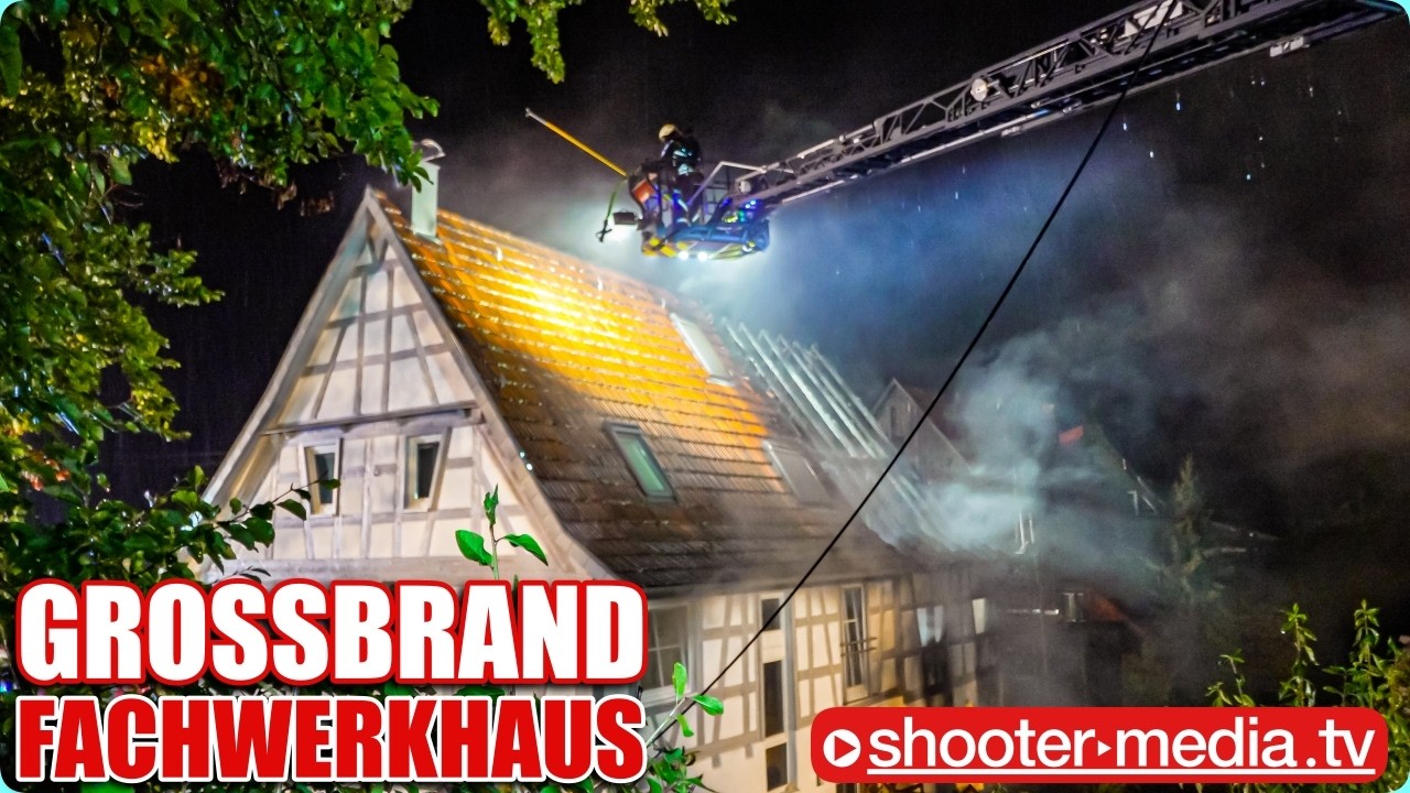 🔥🔥 GROSSBRAND FACHWERKHAUS 🔥🔥 | 2 Drehleitern | Starkregen | Flammen & Rauch