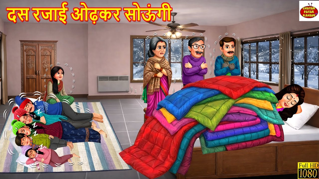 दस रजाई ओढ़कर सोऊंगी | Das Rajai Odhkar Soungi | Hindi Kahani | Moral Stories | Hindi Cartoon |Story