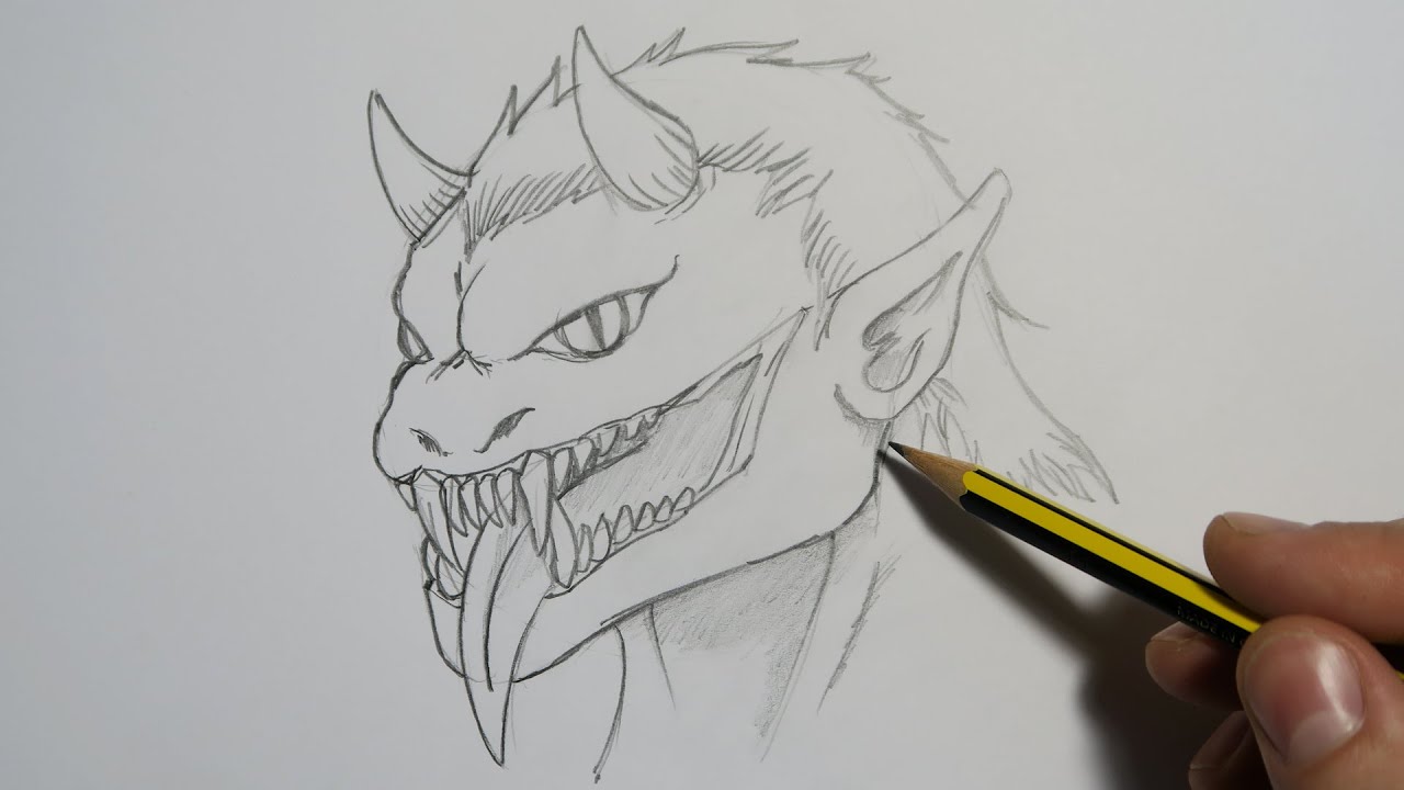 How to Draw Scary Monster | Step by Step Pencil Drawing Tutorial
