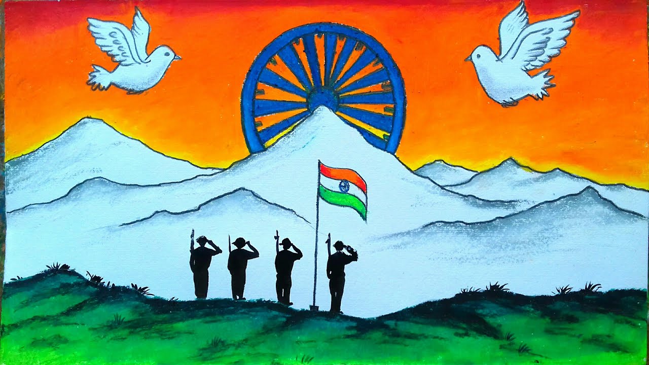Happy independence day drawing