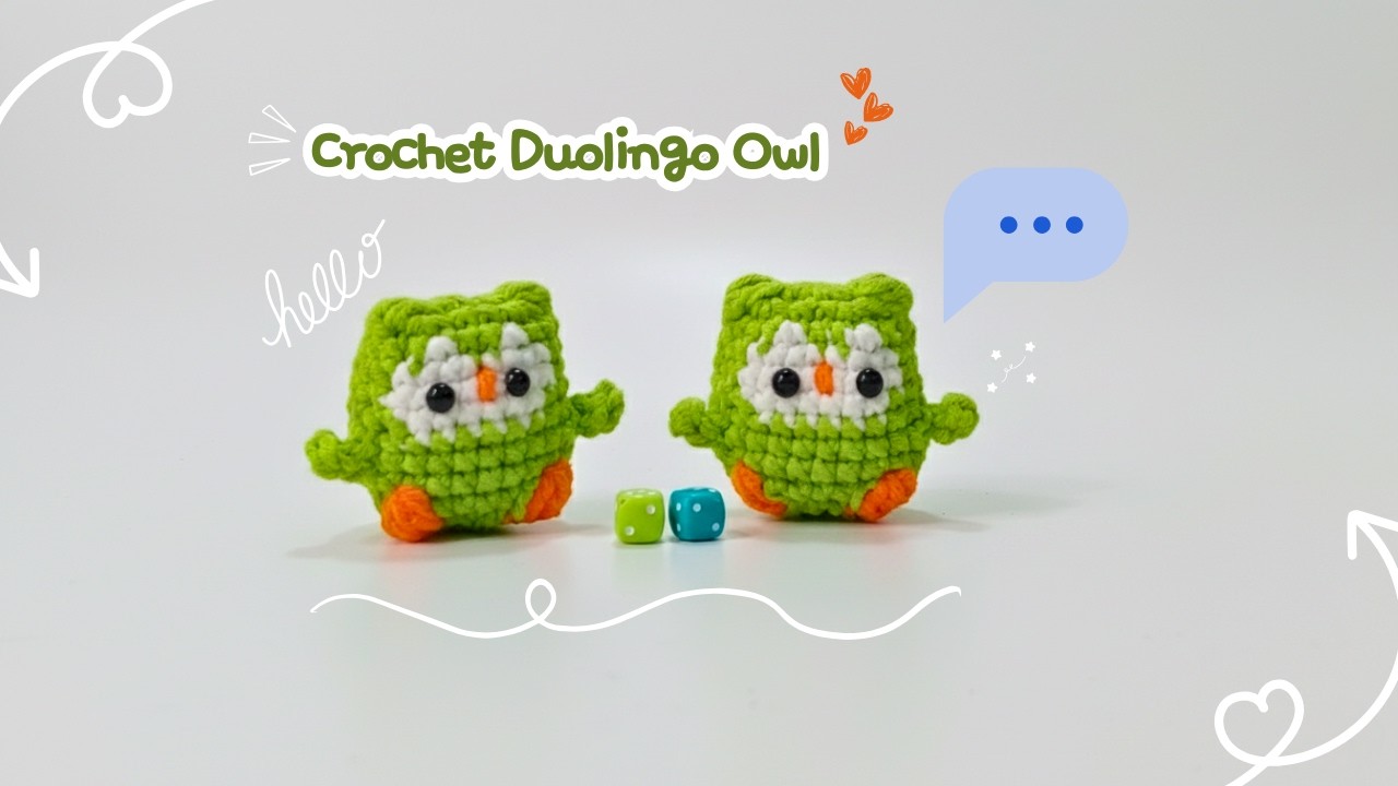 Duolingo Owl Crochet Tutorial | Super Easy for Beginners 𐦉𐦉𐦉🌞🌞🌞ㅤㅤ
