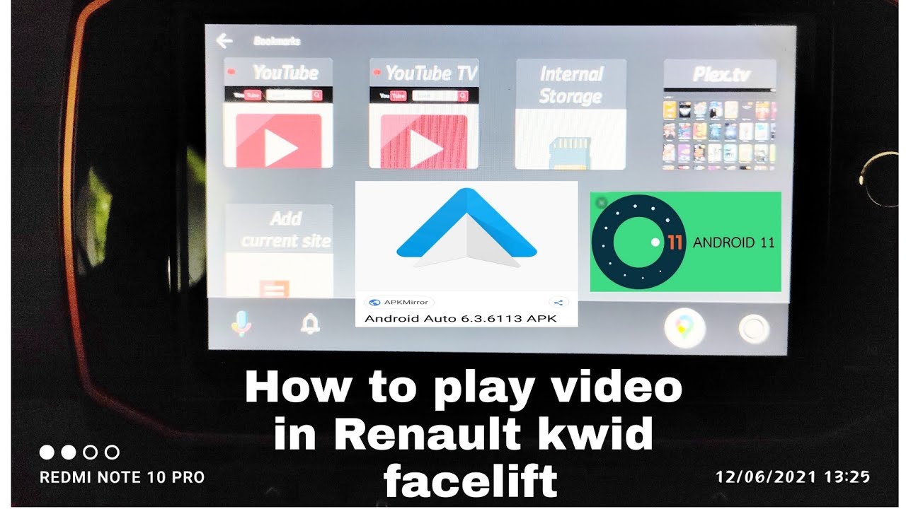 YouTube on Android auto in kwid climber automatic
