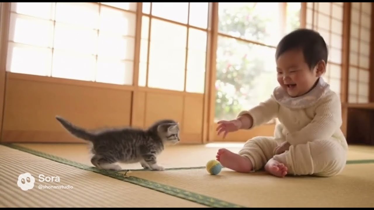 仲良し子猫との優しい世界🌸 Cute Cat |A Gentle World of Babies and Kittens 🩵