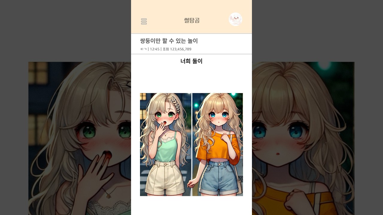 쌍둥이만 할 수 있는 놀이