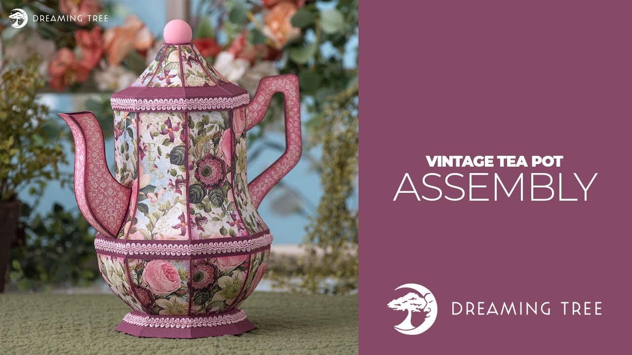 SVG File - Vintage Tea Pot - Assembly Tutorial (For Cricut, Silhouette, and ScanNCut)