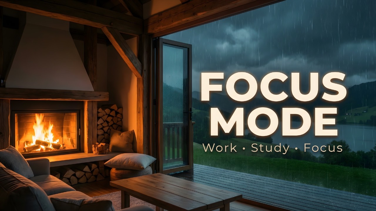 Focus Music for Work & Study 🌧️ Gentle Rain Window Ambience