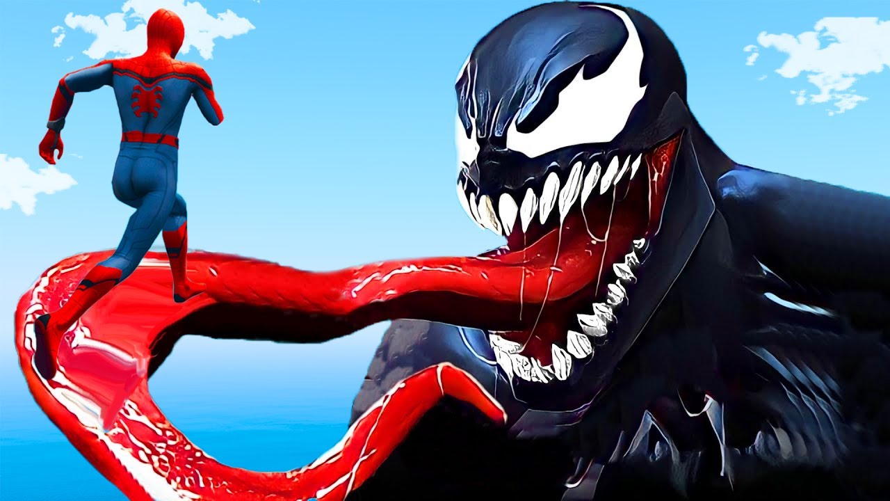 الرجل العنكبوت يعبر جسر فينوم - Spiderman Crossing Venom bridge GTA 5