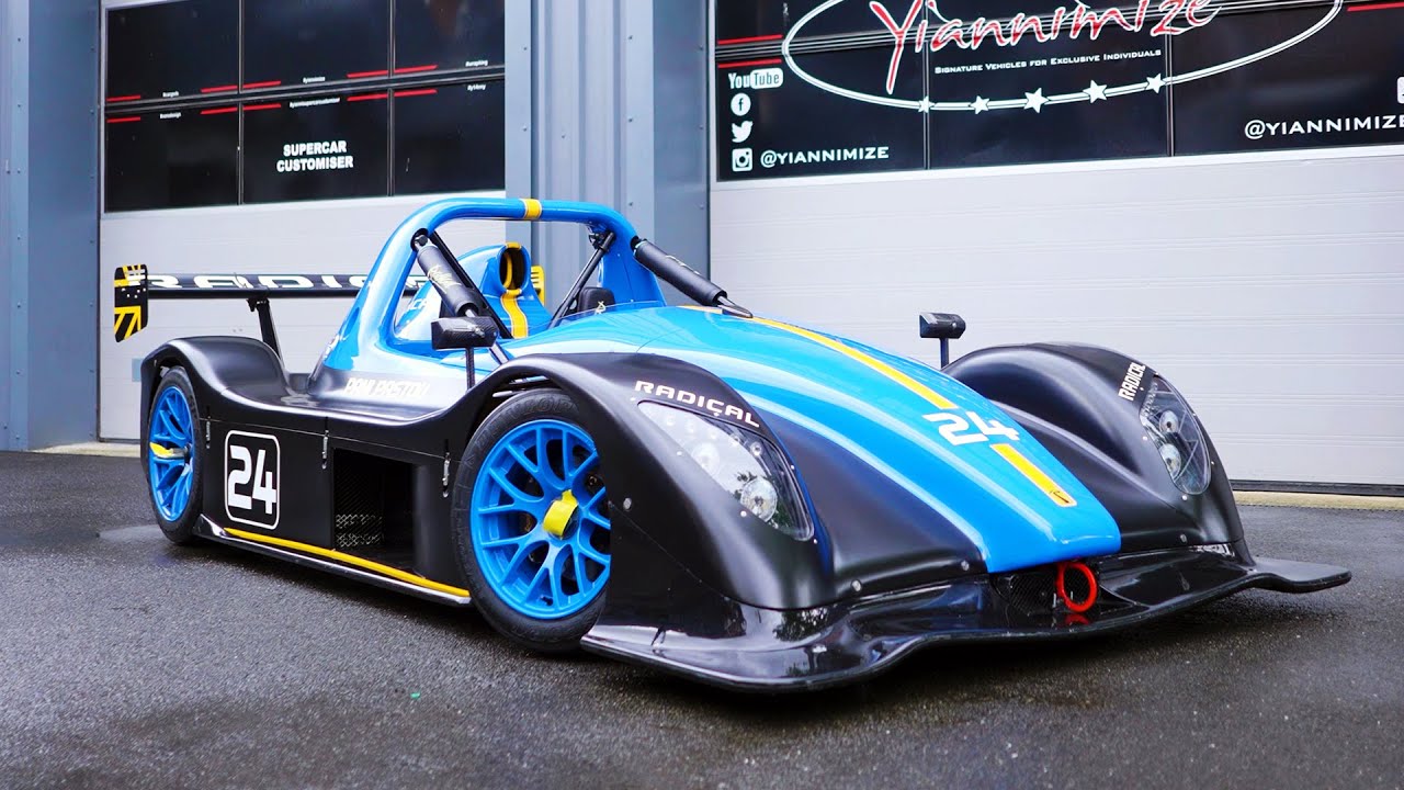 Racing Car Wrapped Black and Blue with Decals
