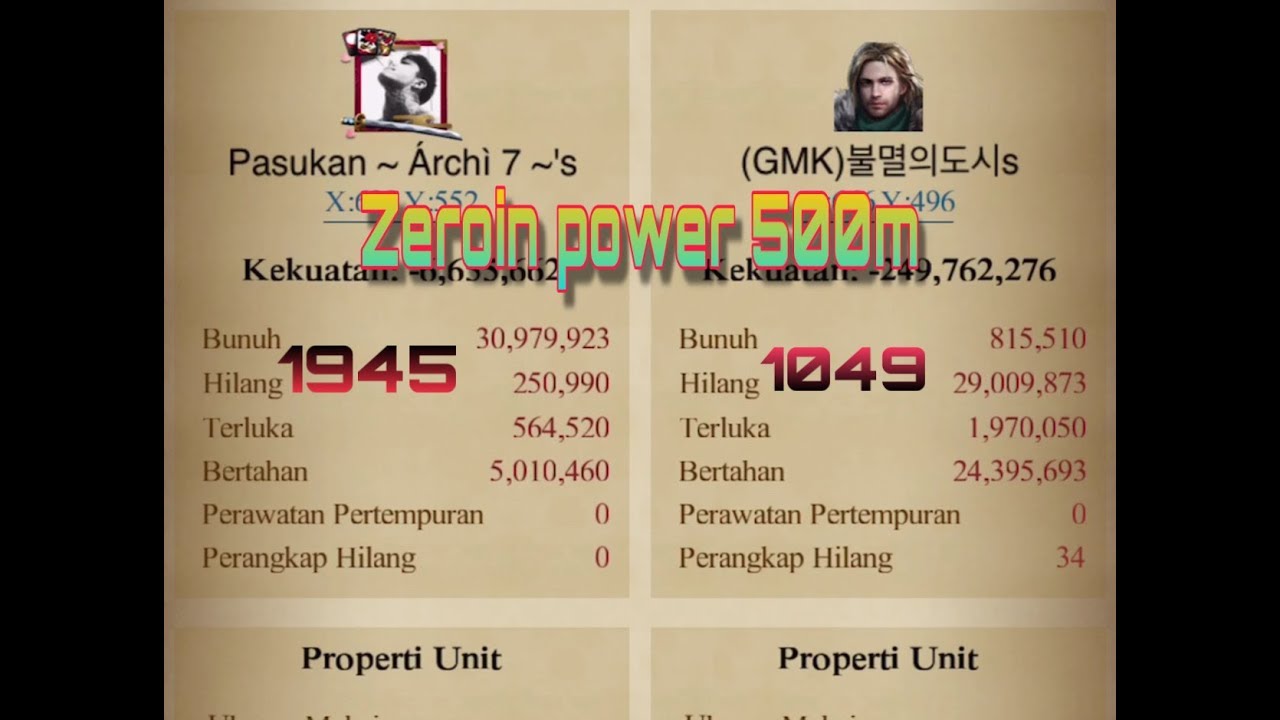 CLASH OF KINGS KVK KD 1945 Vs KD 1049 ZEROIN 2 CASTLE 500 M POWER