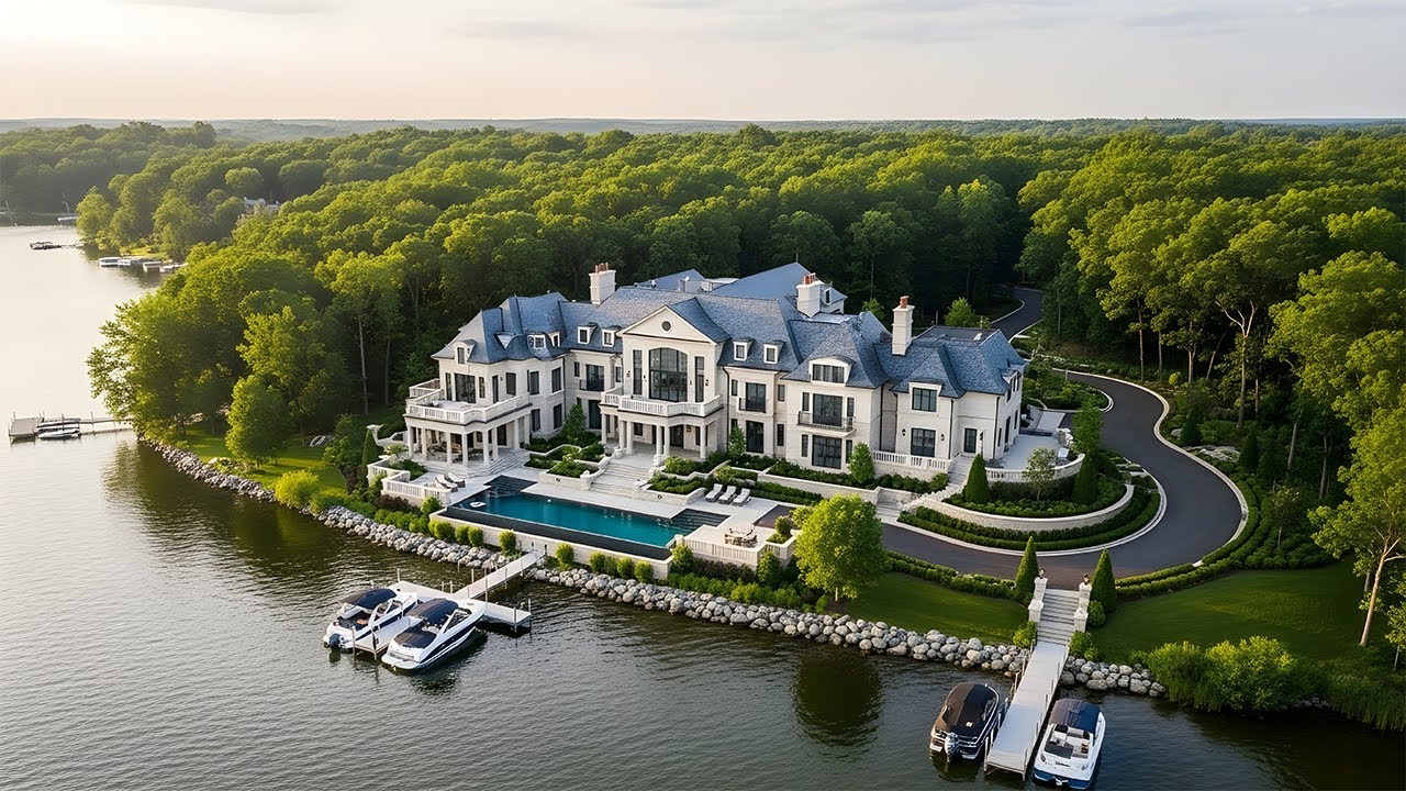 Inside a $97,000,000 LAKEFRONT Mega Mansion in Minnesota with Superyacht Dock