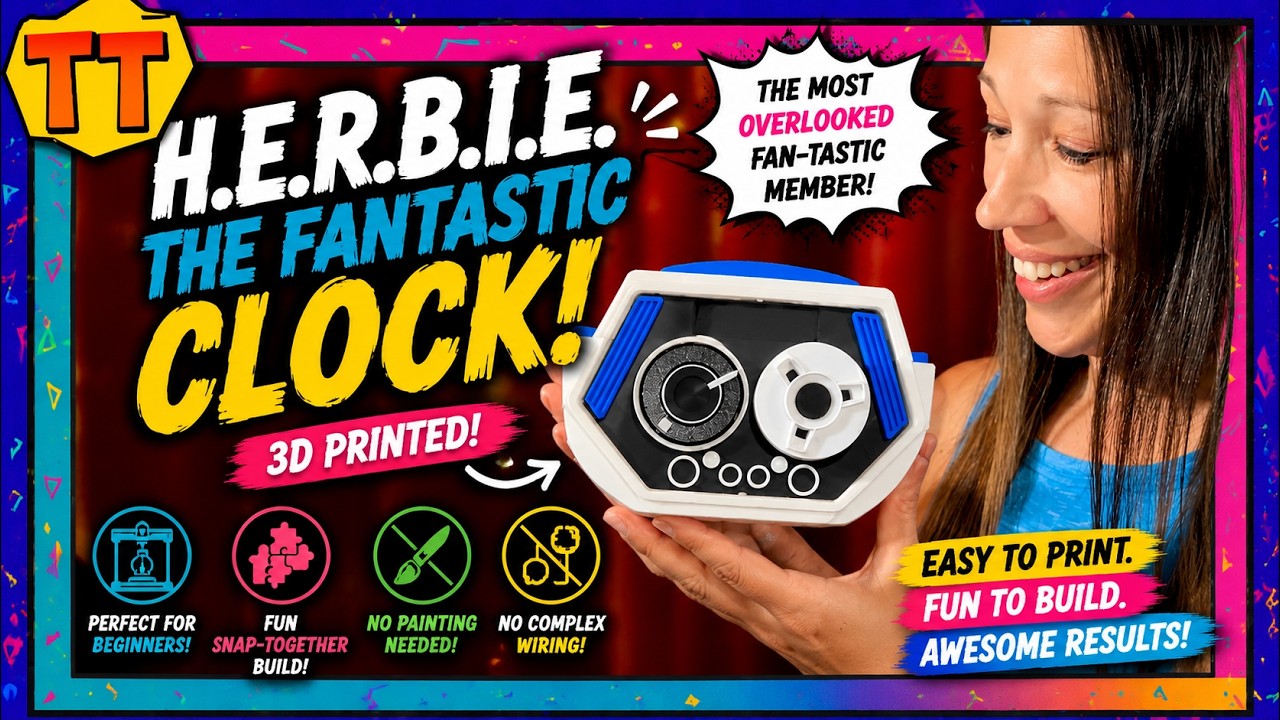 Tina Tries 3D Printing - H.E.R.B.I.E. Clock