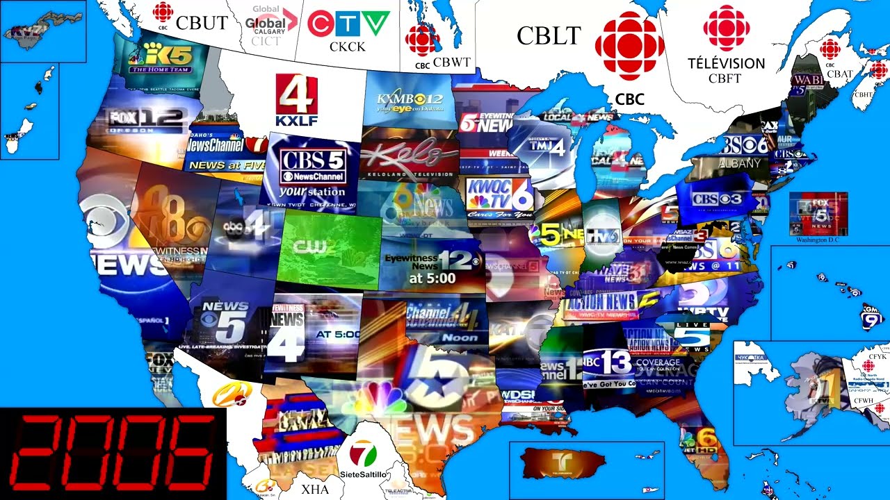 Timeline of the First TV Stations of U.S. States by Logo (1928-2025)