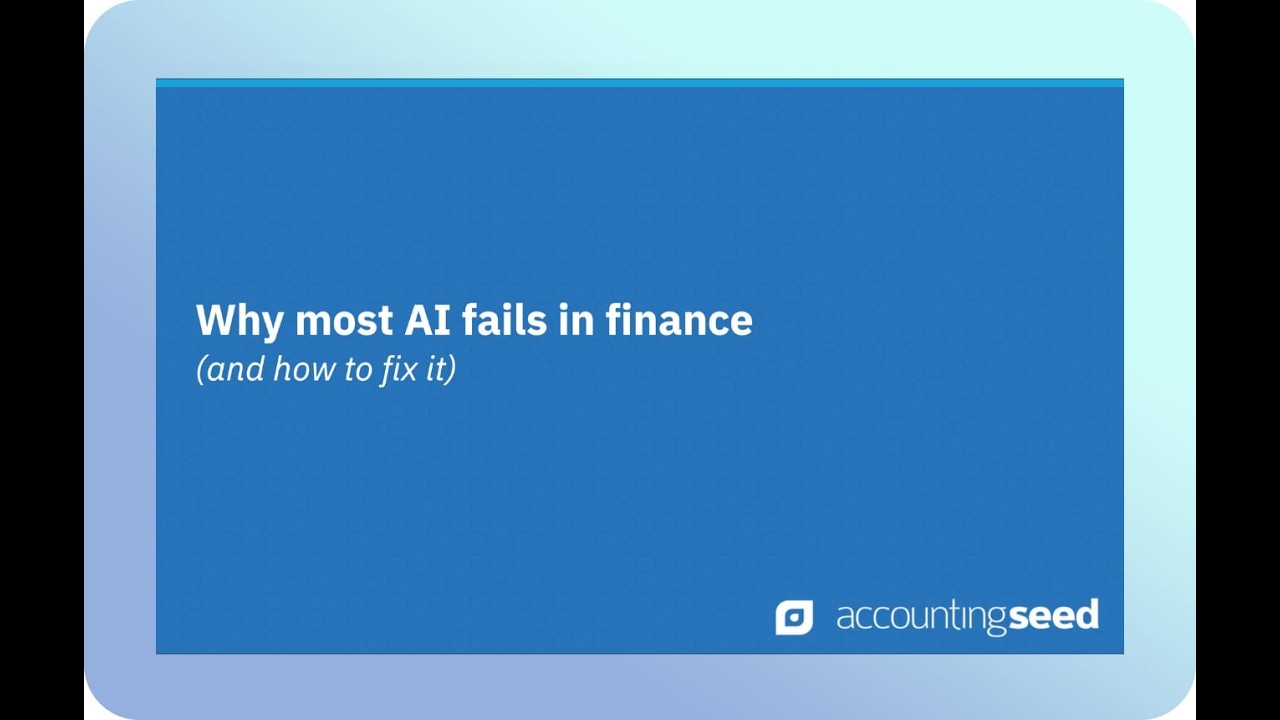 Why AI Fails in Finance (And How to Fix It)