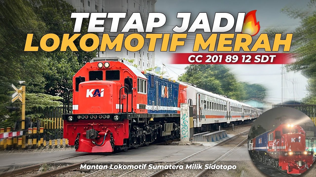 LOKOMOTIF BEKAS SUMATERA TETAP BERWARNA MERAH!! Momen Lokomotif Merah CC 201 89 12 Kembali Berdinas