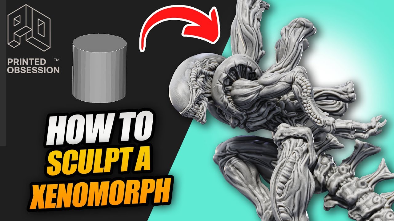 How I Sculpted an Alien Masterpiece in Zbrush! (Time-Lapse)