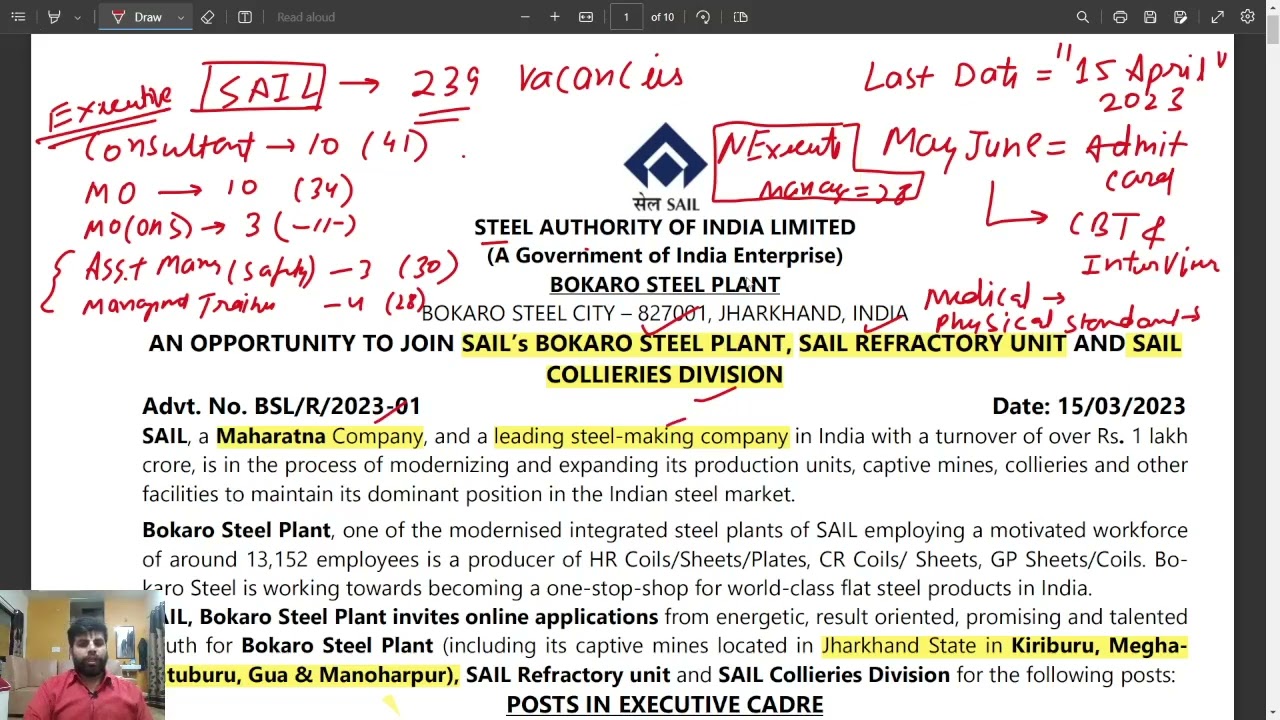 SAIL Bokaro Steel Plant Operator-cum-Technician and Consultant Recruitment 2023 &ndash; Apply Online Now