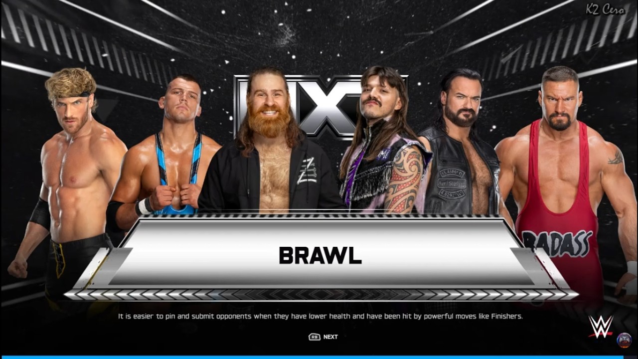 Brawl broke out backstage 6 way male - WWE2K25