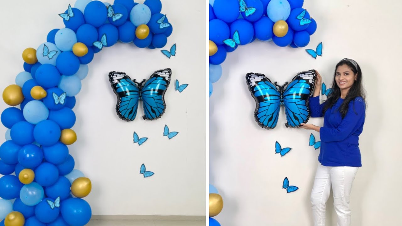 Very Elegant Butterfly Theme Balloon Decoration for any occasion at home