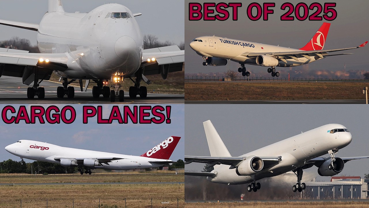 CARGO planes only, some RARE like AN124, AN26, IL76, B747-200... Best of 2025,  Belgrade airports 4K