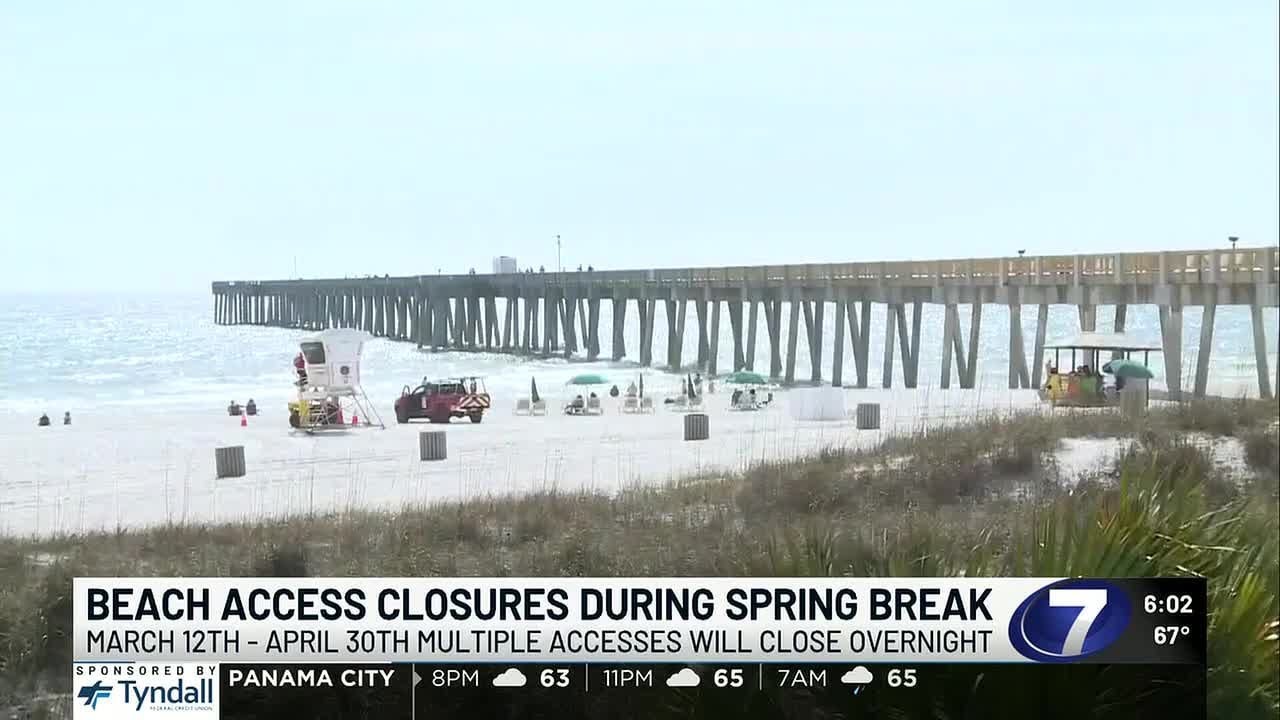 Panama City Beach to close sections of beach overnight during spring break