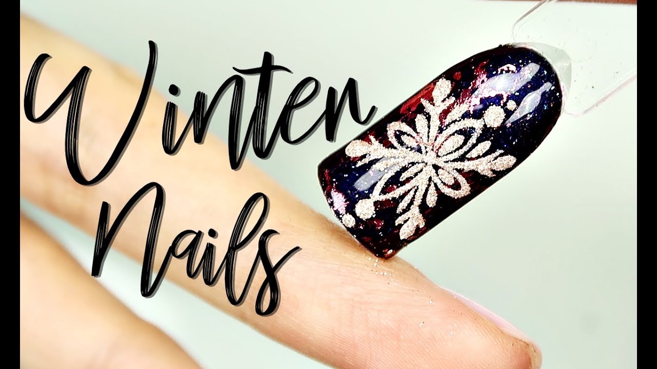 💅Winter Nailart💅 :: Gold Snowflake ::  Glass Indigo :: Odette Swan