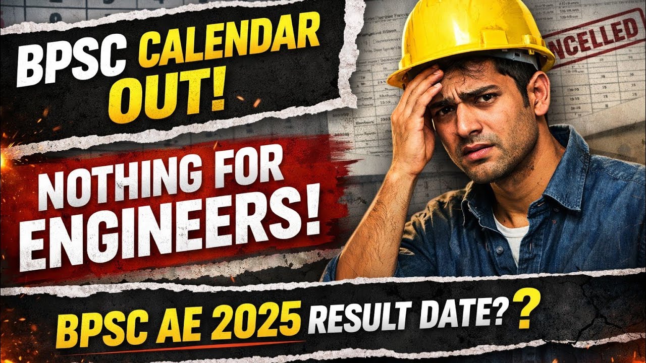BPSC Calendar 🗓️ ने Engineers को किया Ignore. BPSC Calendar Shock! ❌ No Update about BPSC AE RESULT.