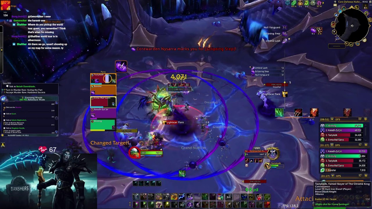 !drops Midnight Content (4265 io, HoF Hunter) !restedxp !talents !spec !dw !main