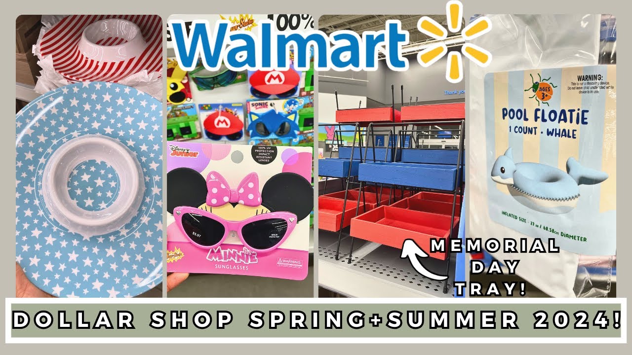 *HUGE* Walmart Dollar Shop SPRING + SUMMER 2024 | SHOP WITH ME | OUTDOOR MUST HAVES | SHOPPING VLOG