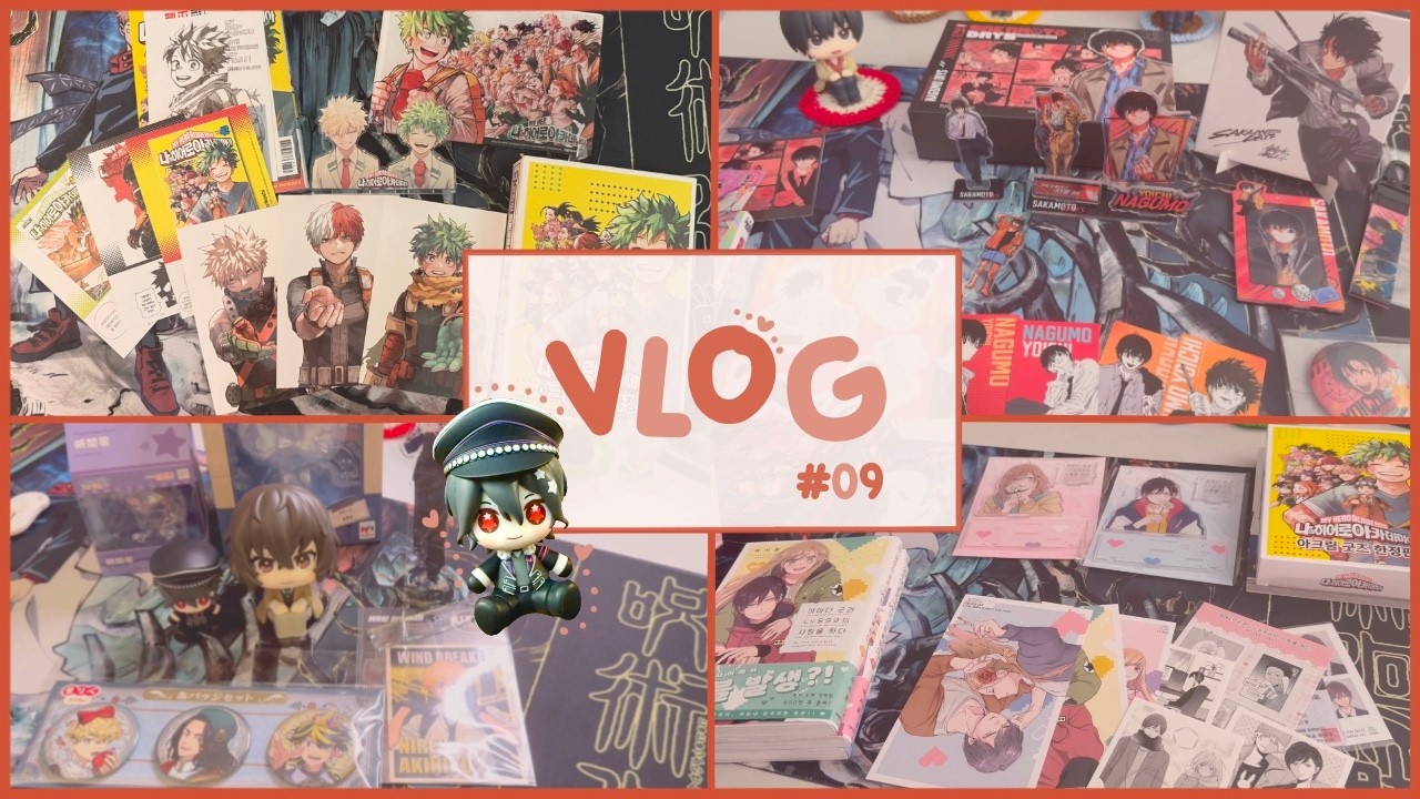 KOR/ENG) 오타쿠 VLOG | Dazai Look up figure, manga etc. unboxing | 다자이 룩업, 나구모데이즈, 히로아카, 만화책