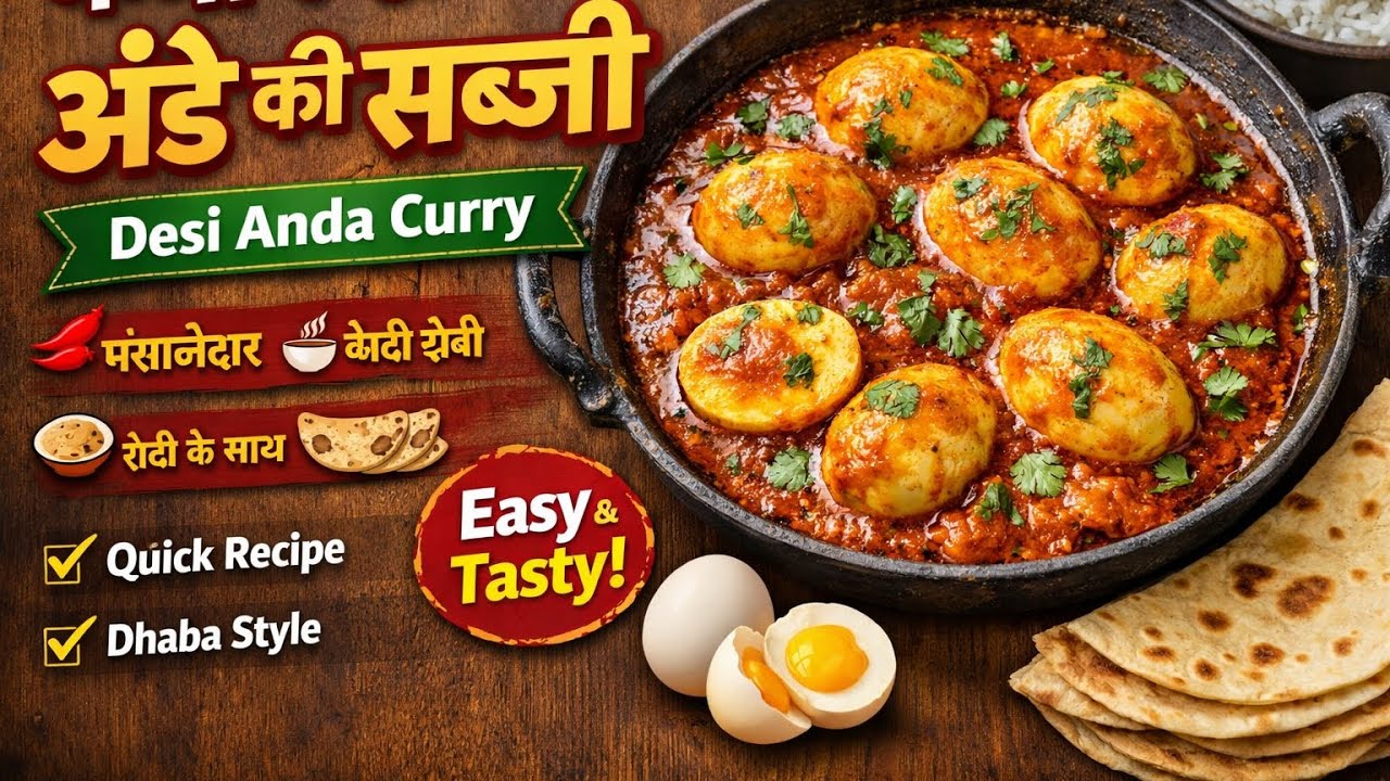 अंडे की सब्जी 😋 | Desi Anda Curry Recipe | Easy Egg Curry at Home 🍳